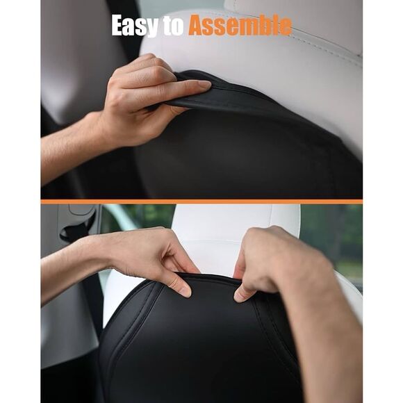 Crofy Leather Seat Back Protector for Tesla Model Y, 3, S/X